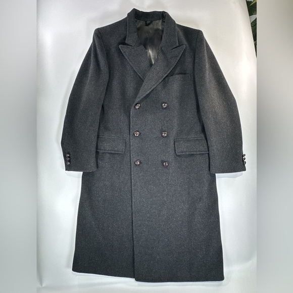 Stanton Wood USA Made Wool Overcoat Double Breasted Mens Large - Picture 2 of 16